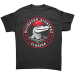 Black Alligator Alcatraz Florida MAGA shirt by Drunk America front view with gator graphic