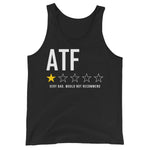 ATF very bad would not recommend tank top with one star rating on black background