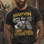 Drunk America Marvin Heemeyer Killdozer graphic t shirt worn by rugged bearded man