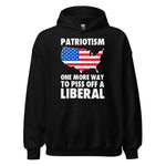 Drunk America patriotic hoodie with one more way to piss off a liberal slogan on black hoodie