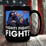 Trump Fight Fight Fight Black Coffee Mug