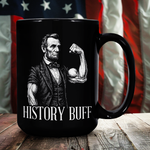 Abe Lincoln History Buff Black Coffee Mug