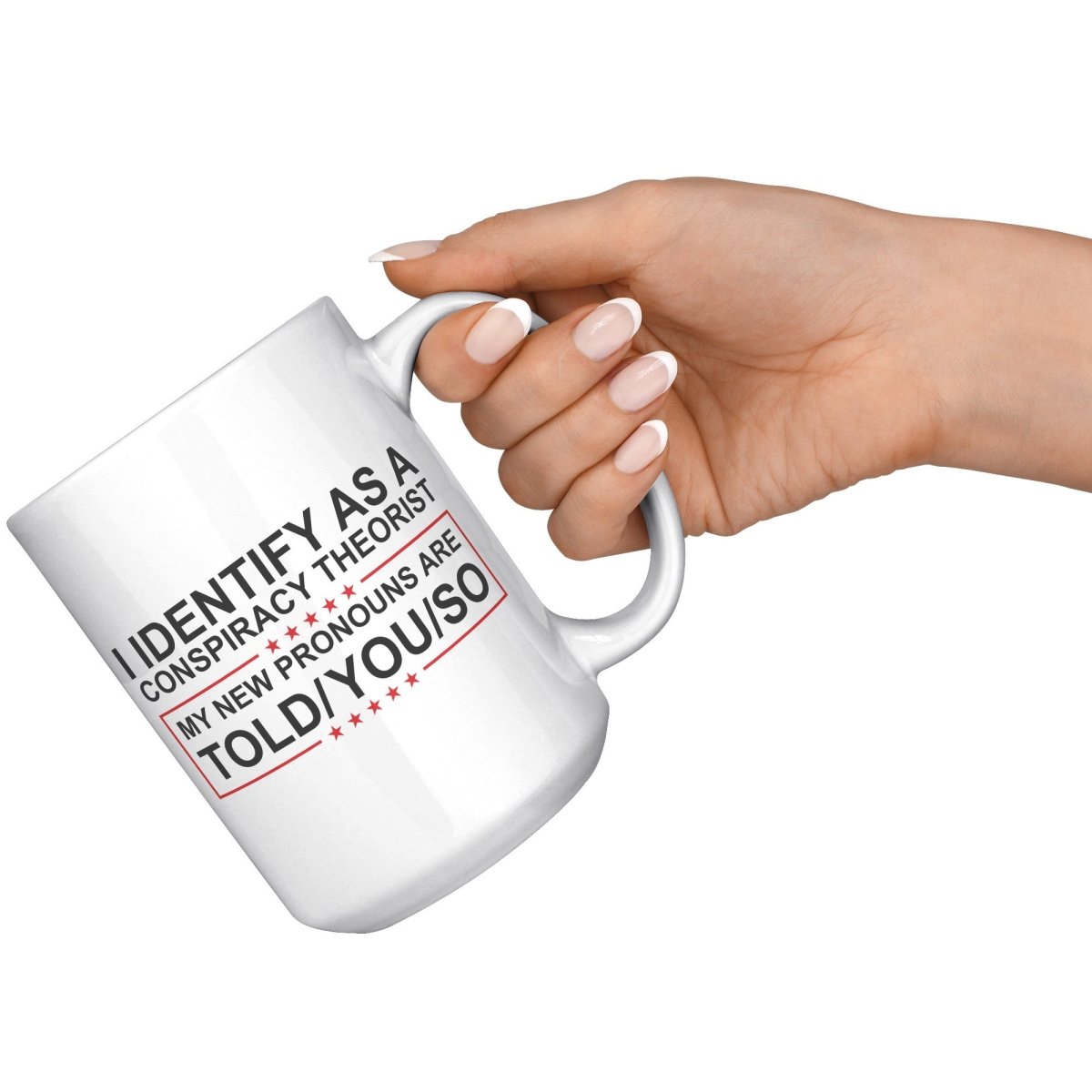 I Identify As A Conspiracy Theorist My New Pronouns Are Told/You/So Coffee Mug - Drunk America
