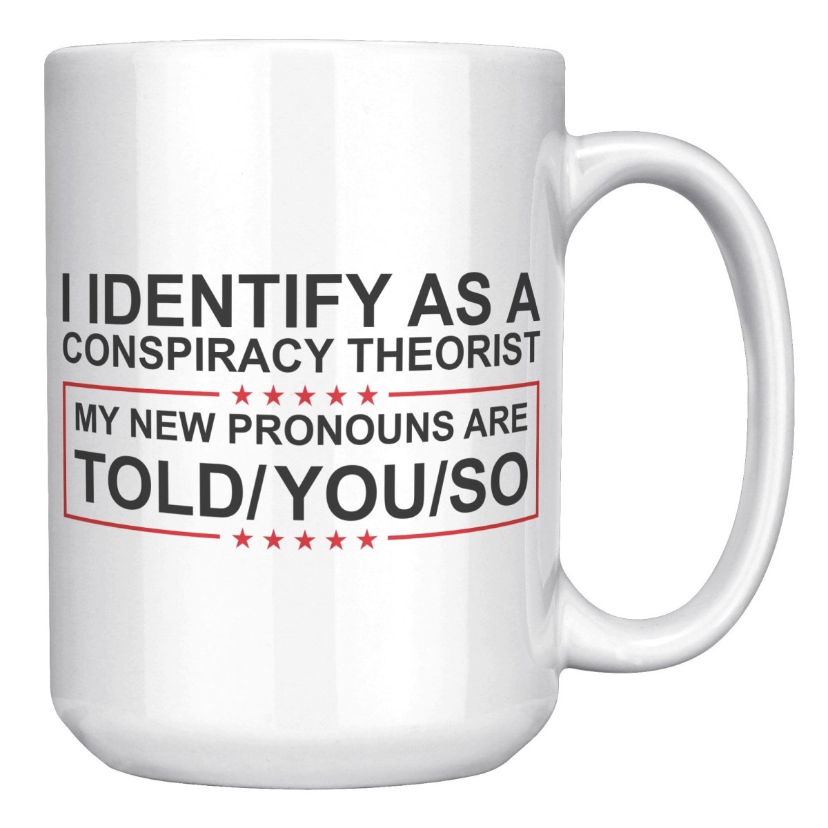 I Identify As A Conspiracy Theorist My New Pronouns Are Told/You/So Coffee Mug - Drunk America