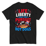 life-liberty-and-the-pursuit-of-hot-dogs-funny-4th-of-july-grilling-graphic-t-shirt -