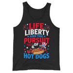 life-liberty-and-the-pursuit-of-hot-dogs-funny-4th-of-july-grilling-mens-tank-top -
