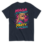 maga-in-the-front-party-in-the-back-trump-retro-80s-graphic-t-shirt-3 -