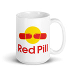 Red Pill political statement coffee mug minimalist design