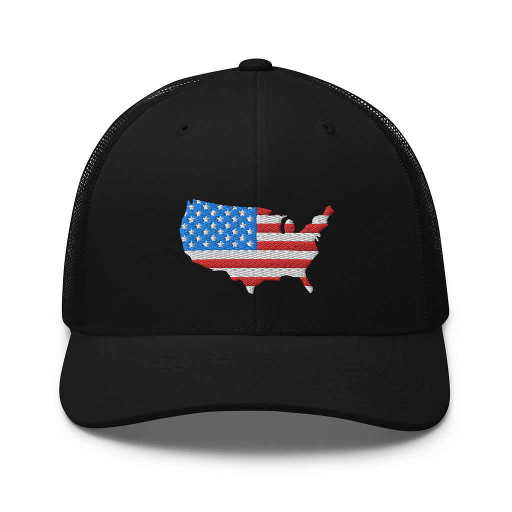 USA American Flag Trucker Cap - | Drunk America 