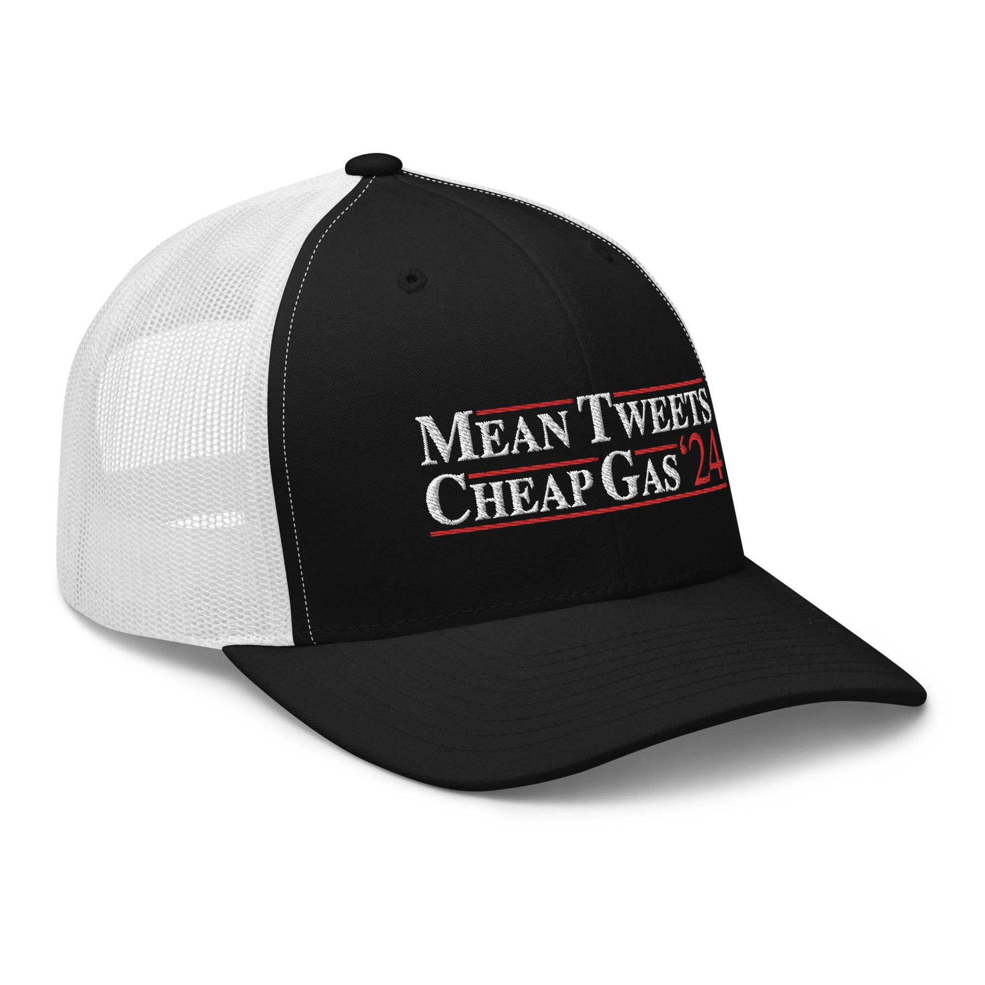Mean Tweets Cheap Gas '24 Trucker Cap - | Drunk America 
