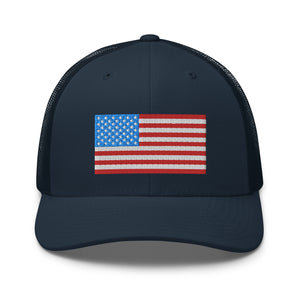 American Flag Trucker Cap - | Drunk America 