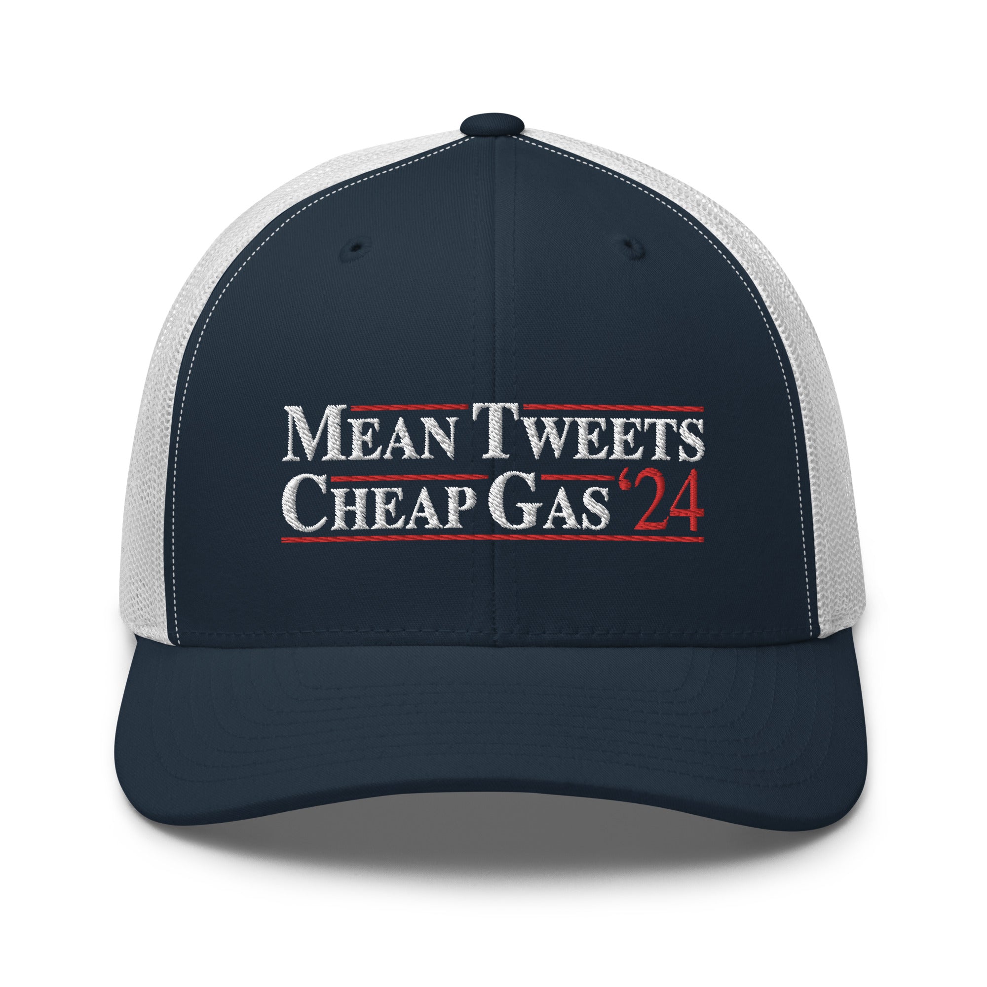 Mean Tweets Cheap Gas '24 Trucker Cap - | Drunk America 