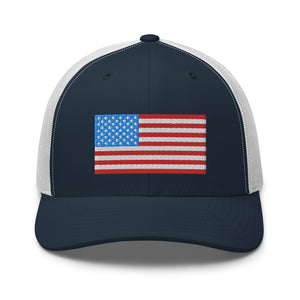 American Flag Trucker Cap - | Drunk America 