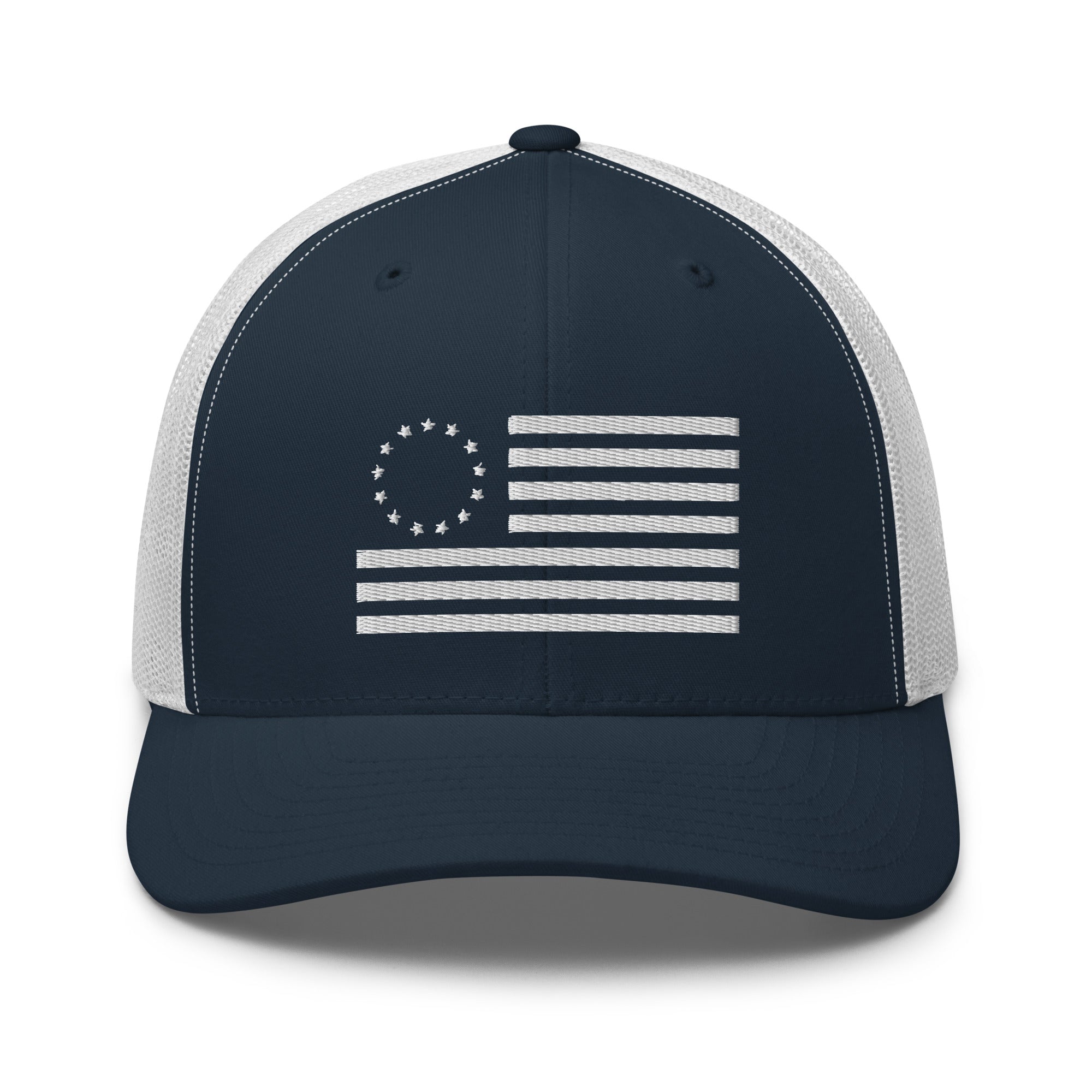 White 13 Colonies Flag Trucker Cap - | Drunk America 