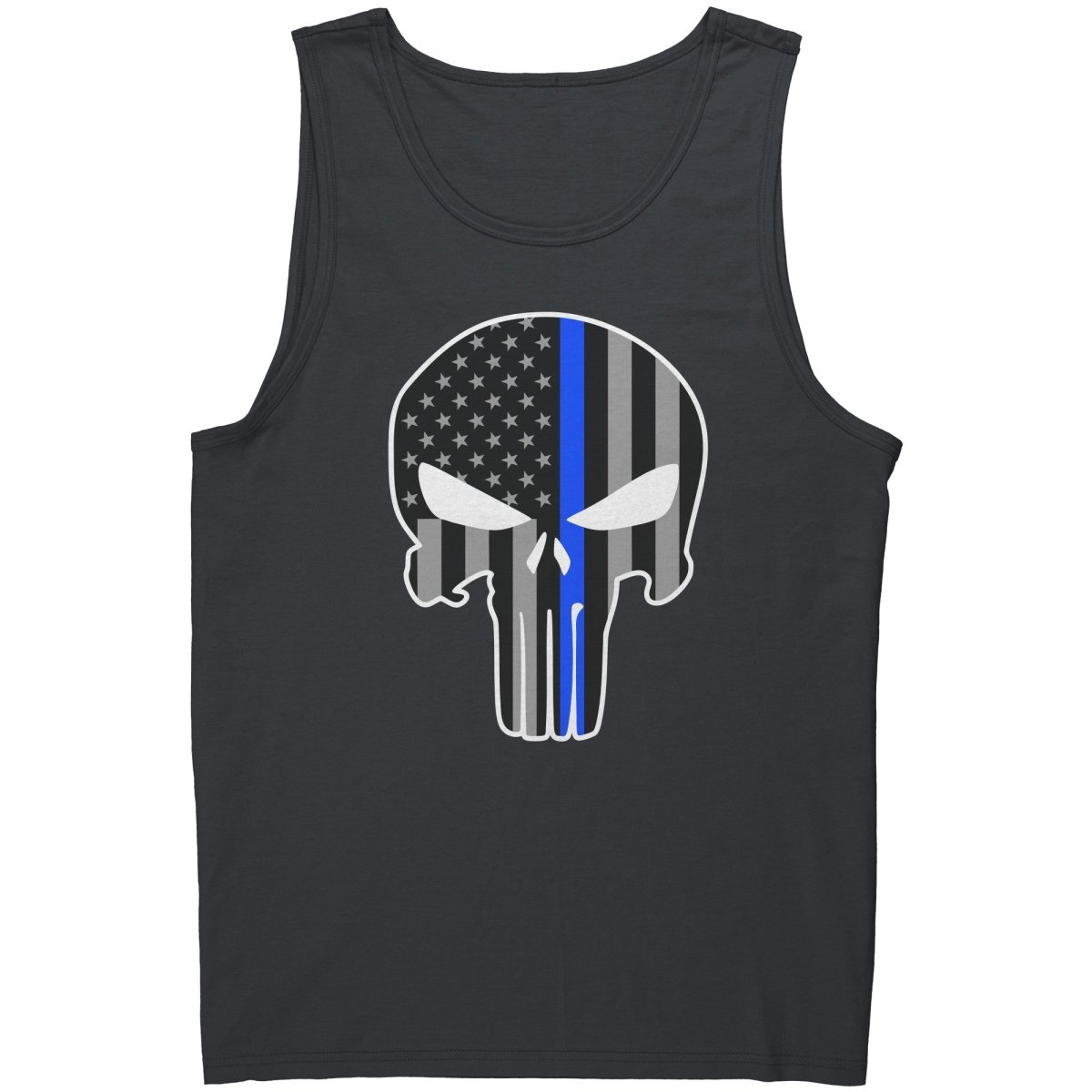 Thin Blue Line Punisher Skull - Drunk America
