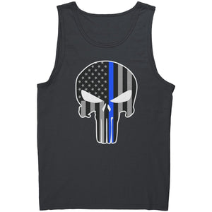 Thin Blue Line Punisher Skull - Drunk America