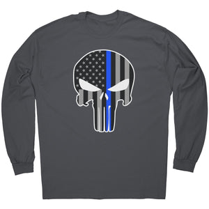 Thin Blue Line Punisher Skull - Drunk America