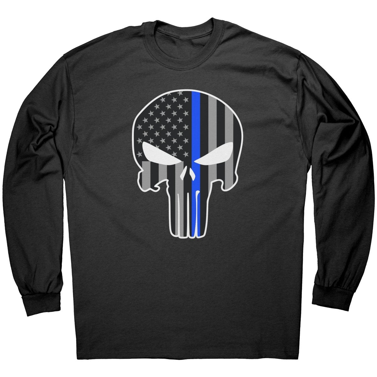 Thin Blue Line Punisher Skull - Drunk America