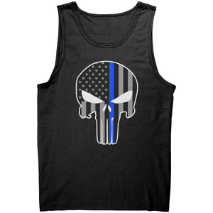 Thin Blue Line Punisher Skull - Drunk America