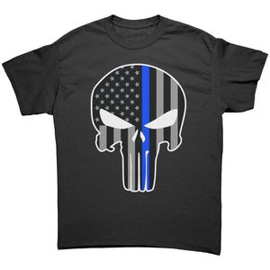 Thin Blue Line Punisher Skull - Drunk America