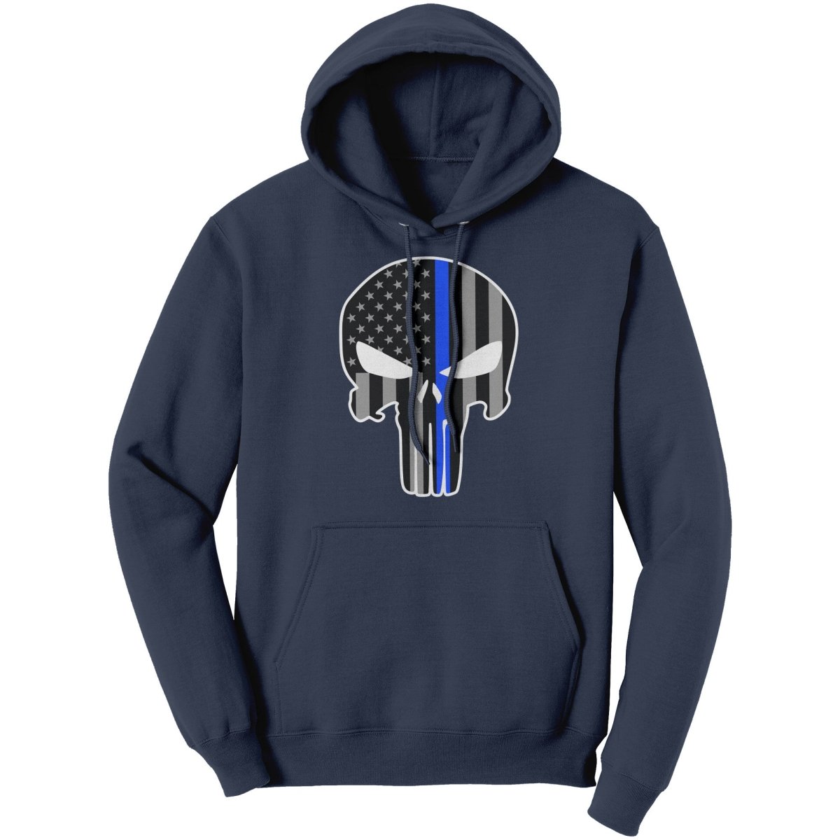 Thin Blue Line Punisher Skull - Drunk America