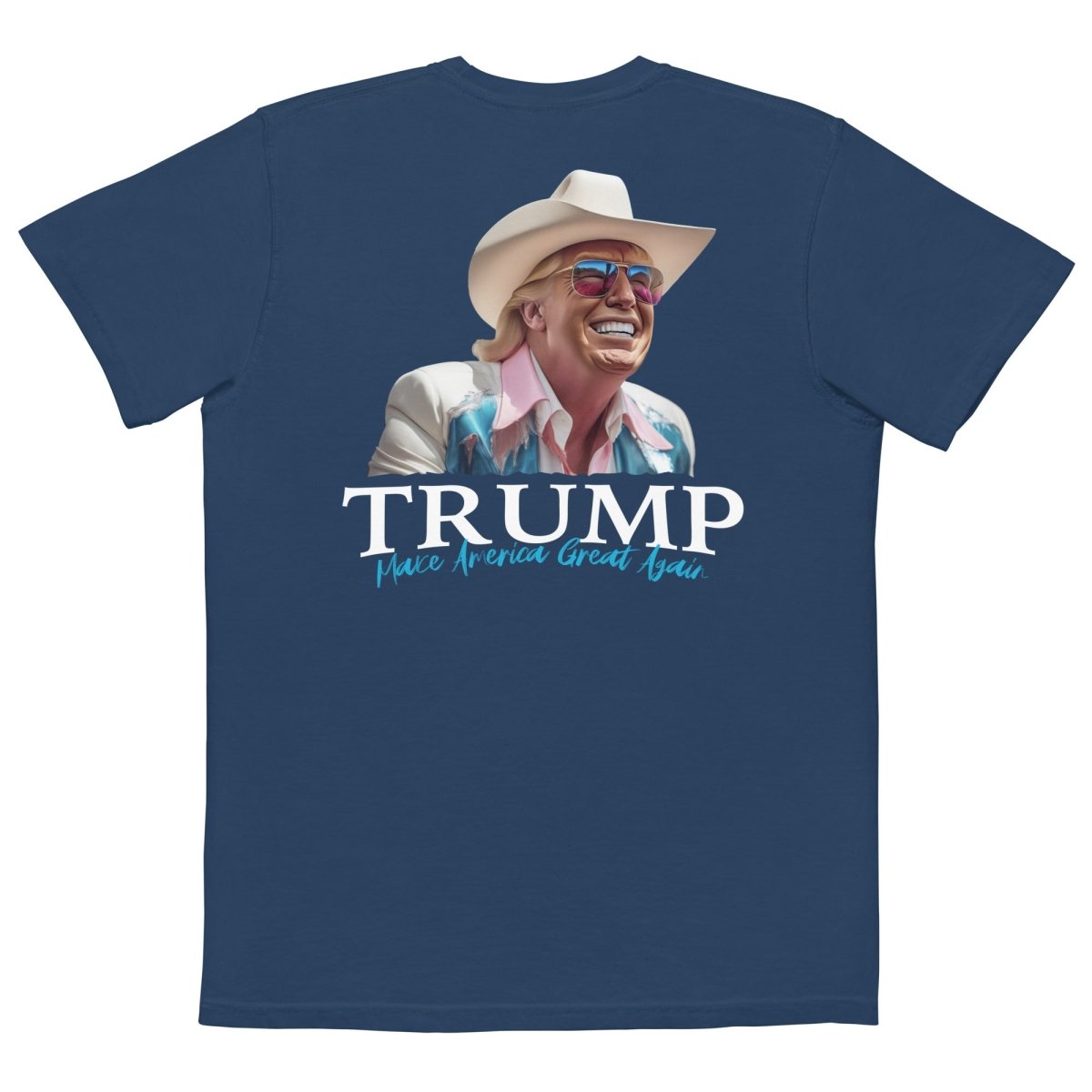 Trump Cowboy Hat Comfort Colors Pocket Tee - Drunk America
