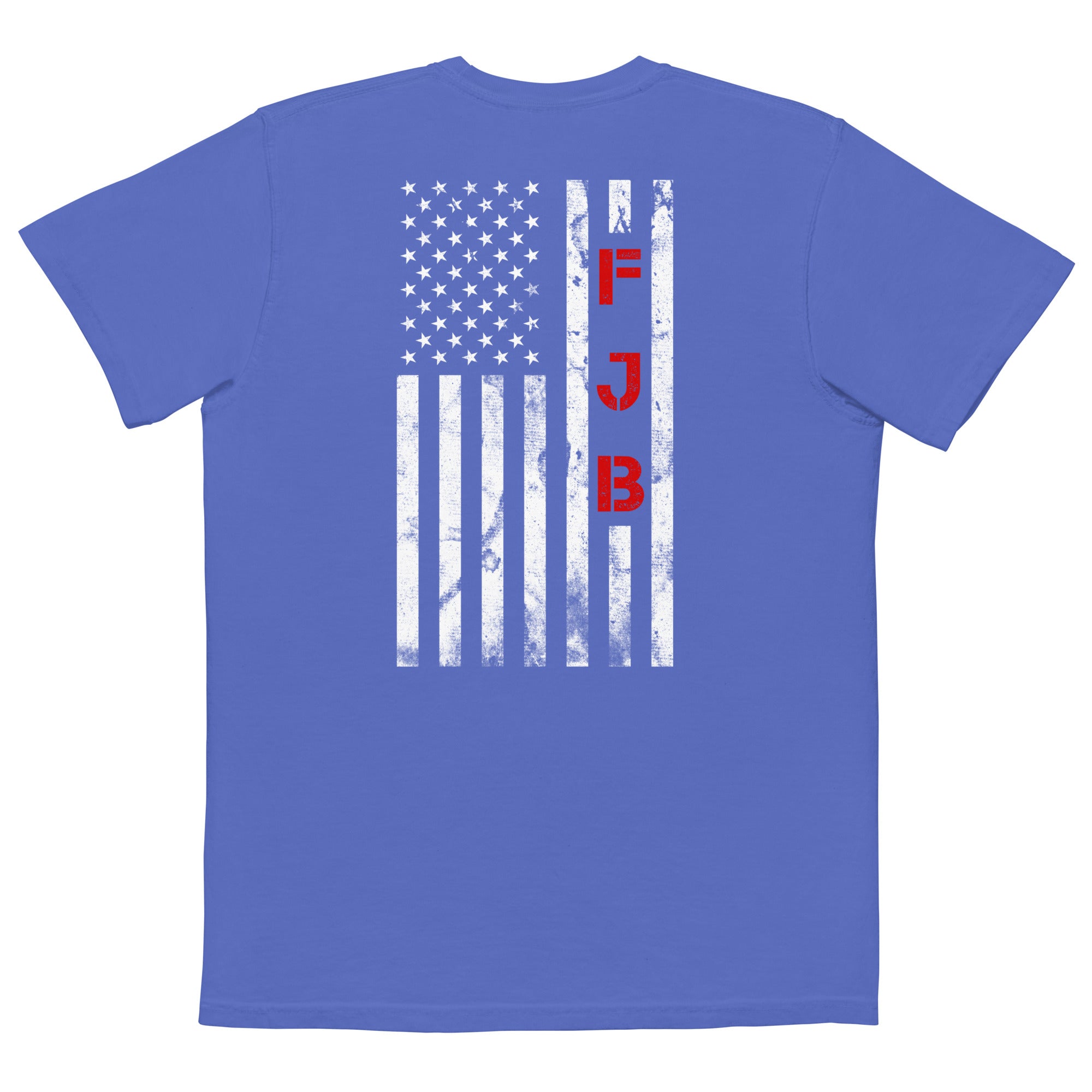 FJB Distressed American Flag Comfort Colors Pocket Tee - | Drunk America 