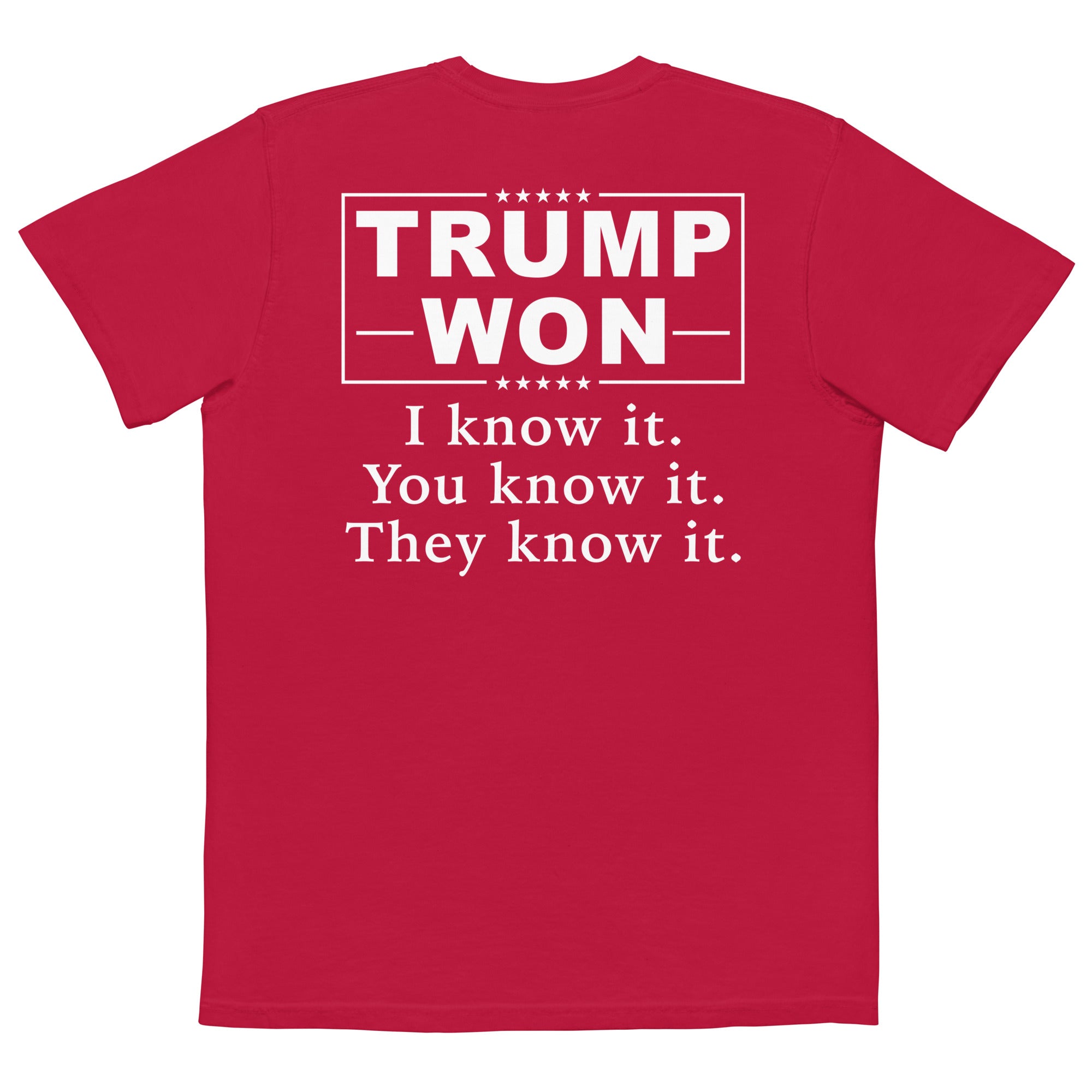Trump Won I Know It, You Know It, They Know It Comfort Colors Pocket Tee - | Drunk America 