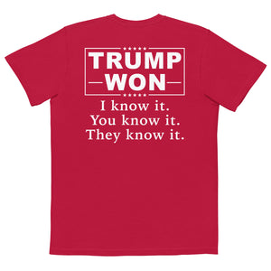 Trump Won I Know It, You Know It, They Know It Comfort Colors Pocket Tee - | Drunk America 