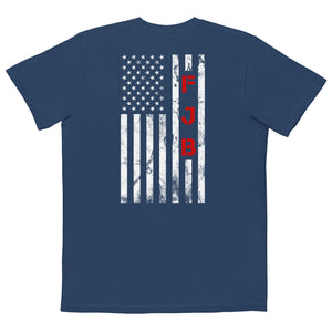 FJB Distressed American Flag Comfort Colors Pocket Tee - | Drunk America 
