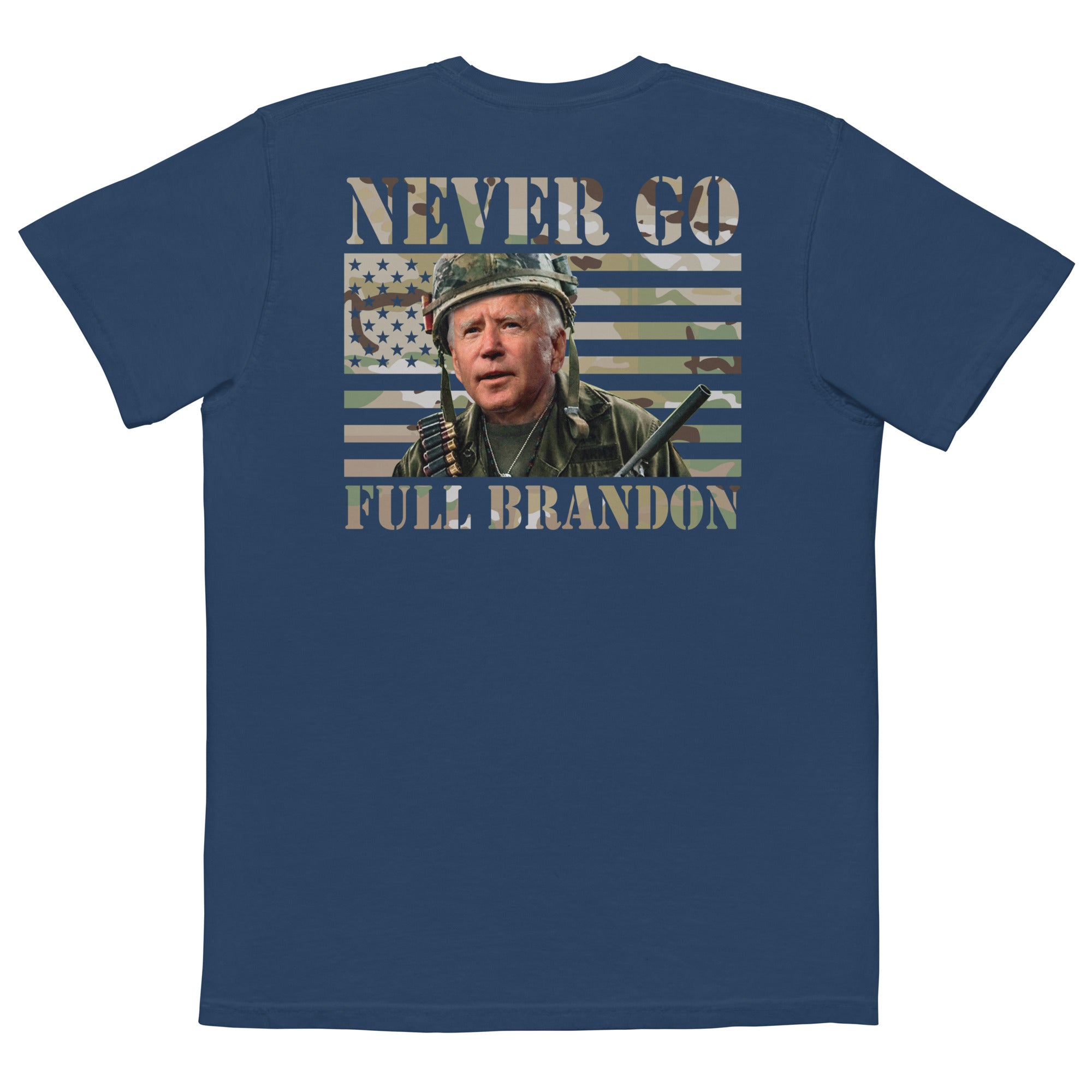 Never Go Full Brandon Comfort Colors Pocket Tee - | Drunk America 
