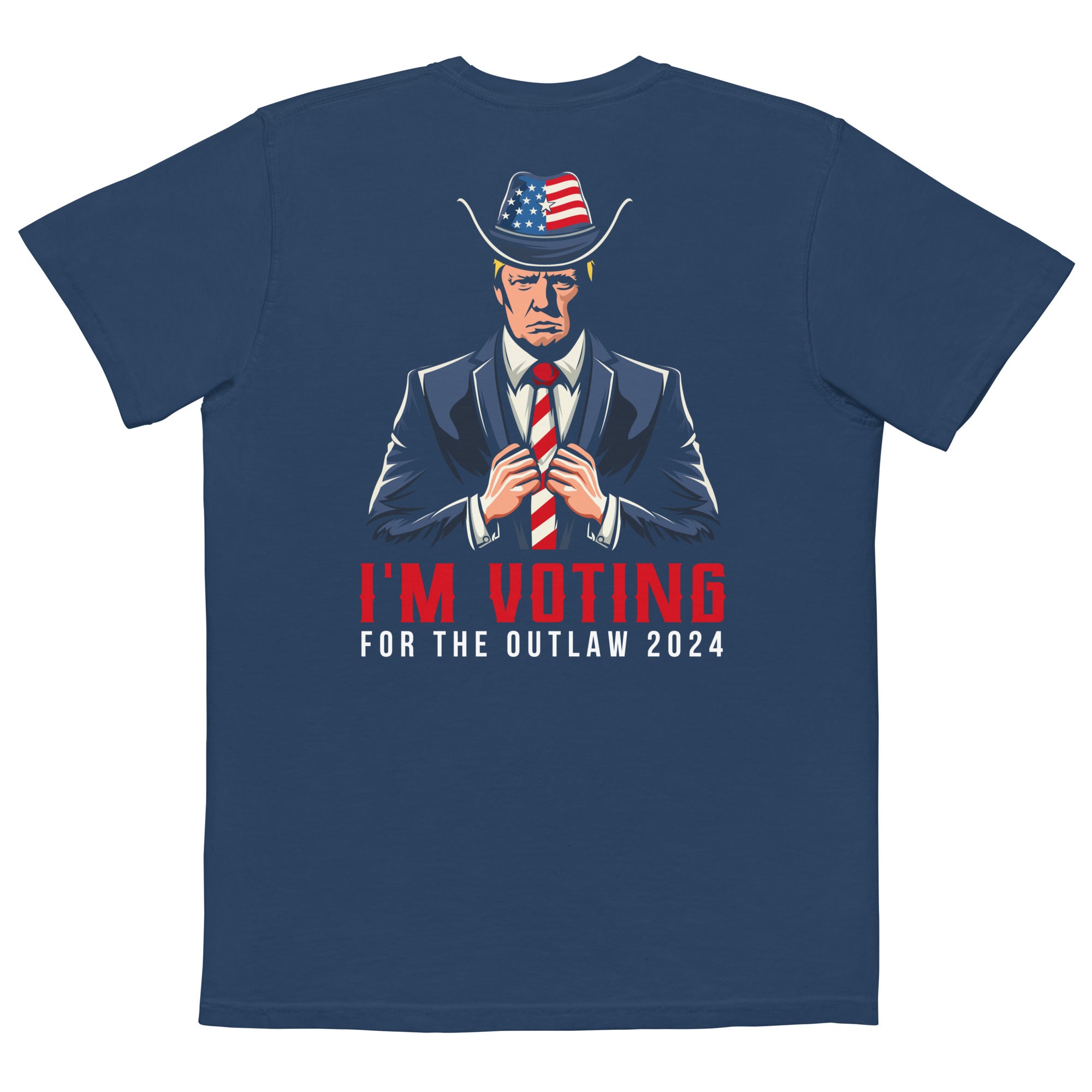 I'm Voting For The Outlaw 2024 Comfort Colors Pocket Tee