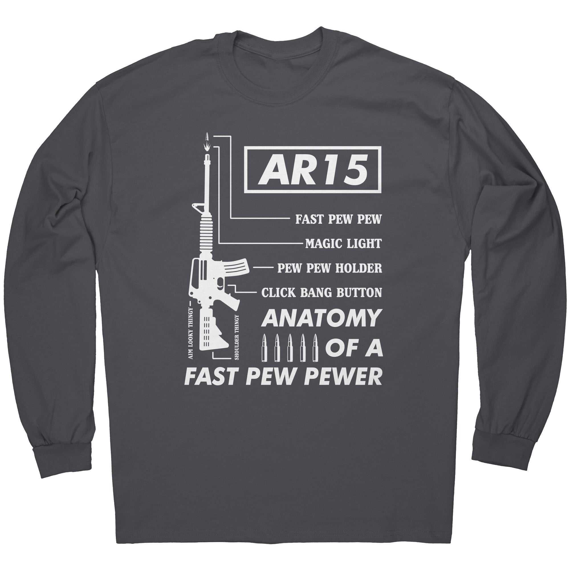 AR 15 Anatomy Of A Fast Pew Pewer -Apparel | Drunk America 