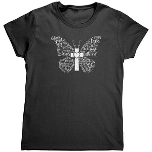 Butterfly Words Cross (Ladies) -Apparel | Drunk America 