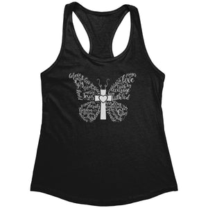 Butterfly Words Cross (Ladies) -Apparel | Drunk America 