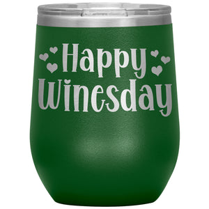 Happy Winesday Wine Tumbler -Tumblers | Drunk America 