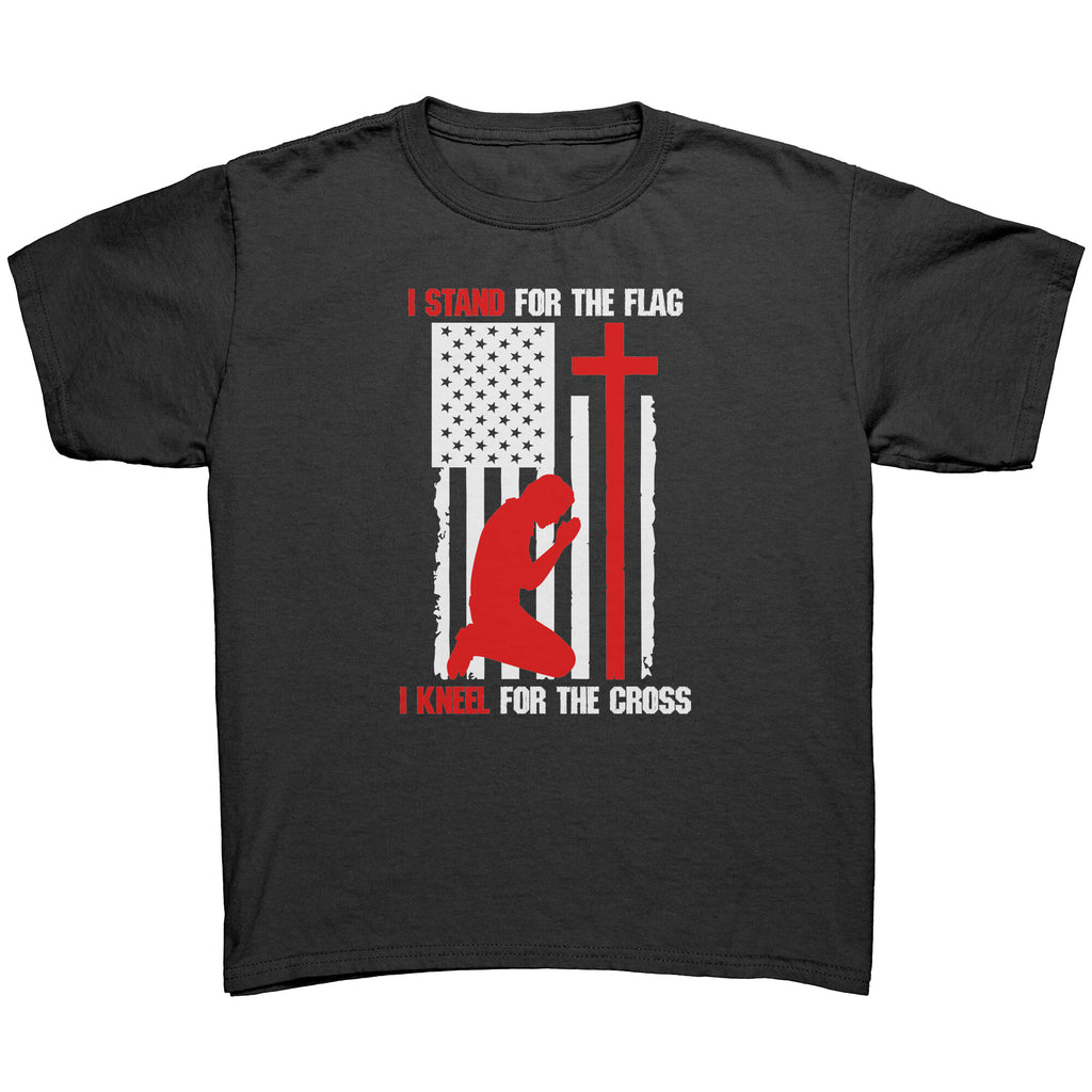 I Stand For The Flag I Kneel For The Cross (Kids) -Apparel | Drunk America 