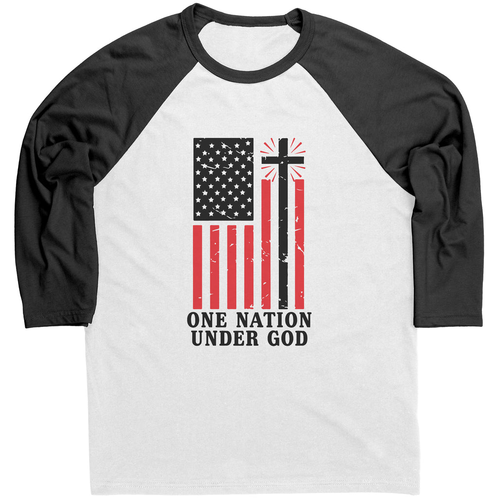 One Nation Under God Raglan -Apparel | Drunk America 