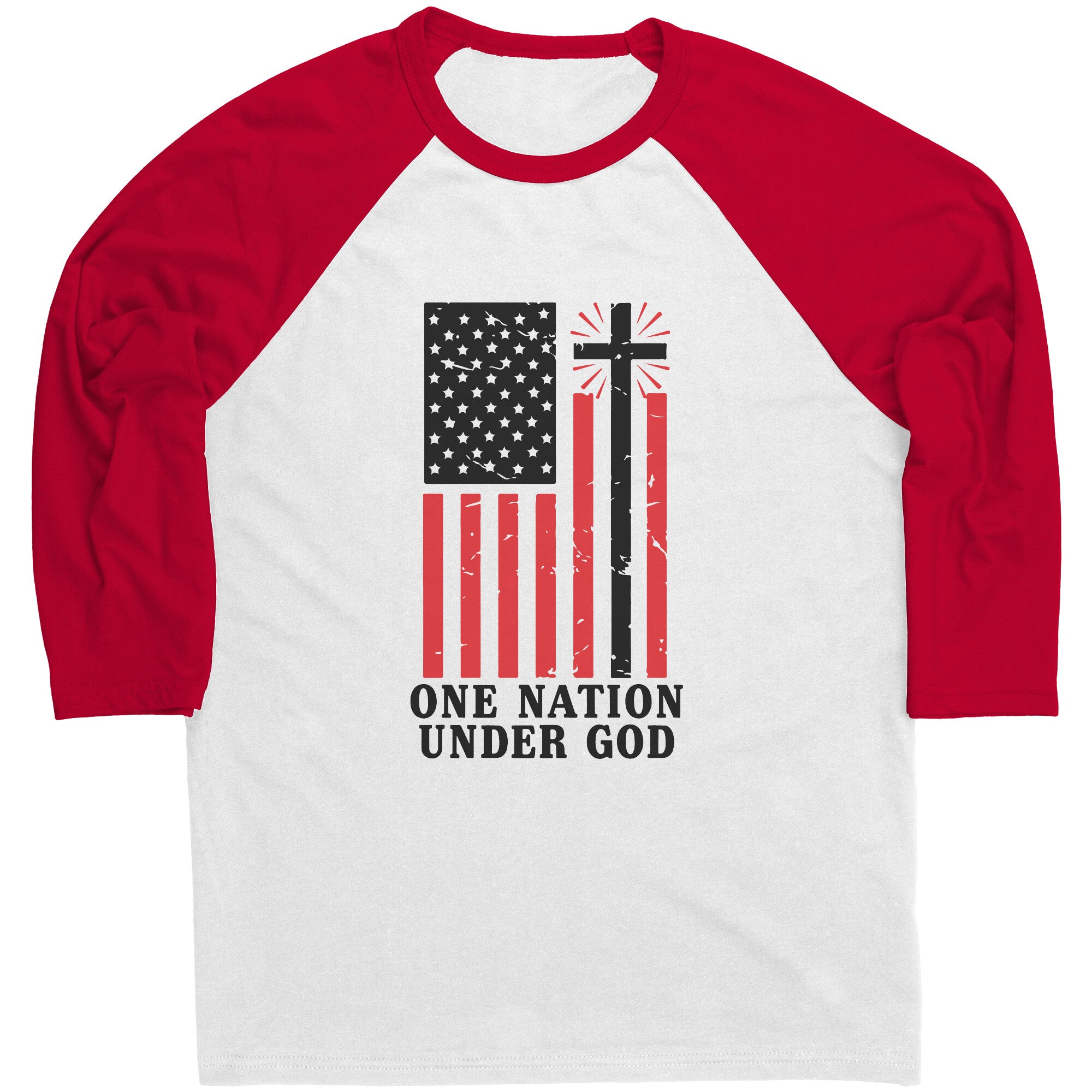 One Nation Under God Raglan -Apparel | Drunk America 