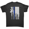 Thin Blue Line Gun Flag -Apparel | Drunk America 