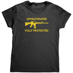 Unvaccinated Fully Protected 2nd Amendment (Ladies) -Apparel | Drunk America 