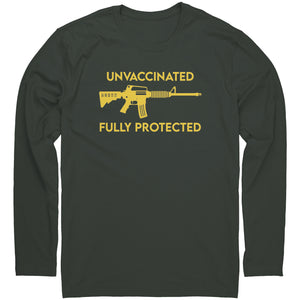 Unvaccinated Fully Protected 2nd Amendment (Charcoal Replacement LS) -Apparel | Drunk America 