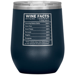 Wine Facts Wine Tumbler -Tumblers | Drunk America 
