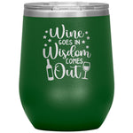 Wine Goes In Wisdom Goes Out Wine Tumbler -Tumblers | Drunk America 