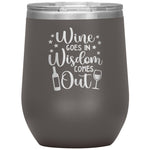 Wine Goes In Wisdom Goes Out Wine Tumbler -Tumblers | Drunk America 