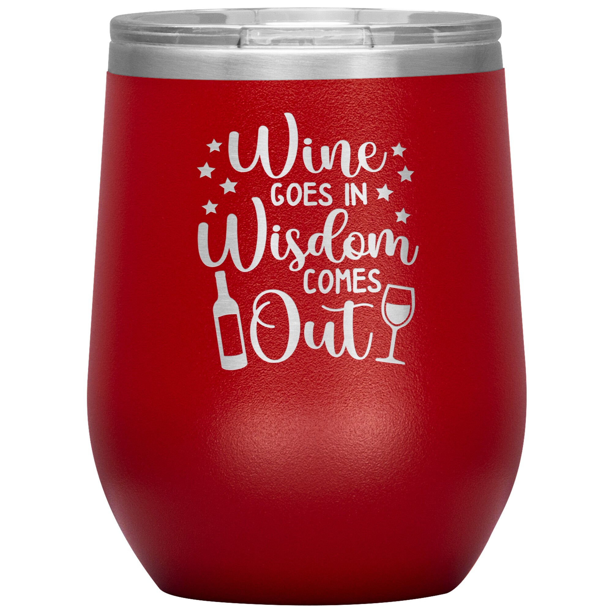 Wine Goes In Wisdom Goes Out Wine Tumbler -Tumblers | Drunk America 
