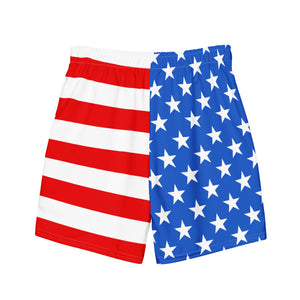 American Flag Men's Swim Trunks - | Drunk America 
