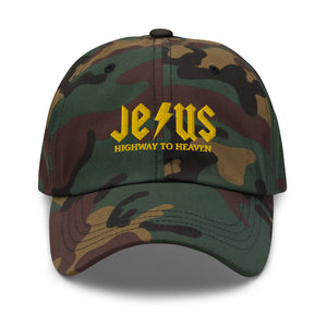 Jesus Highway To Heaven Dad Hat - | Drunk America 
