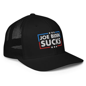 Joe Biden Sucks Flex Fit Trucker Cap - | Drunk America 