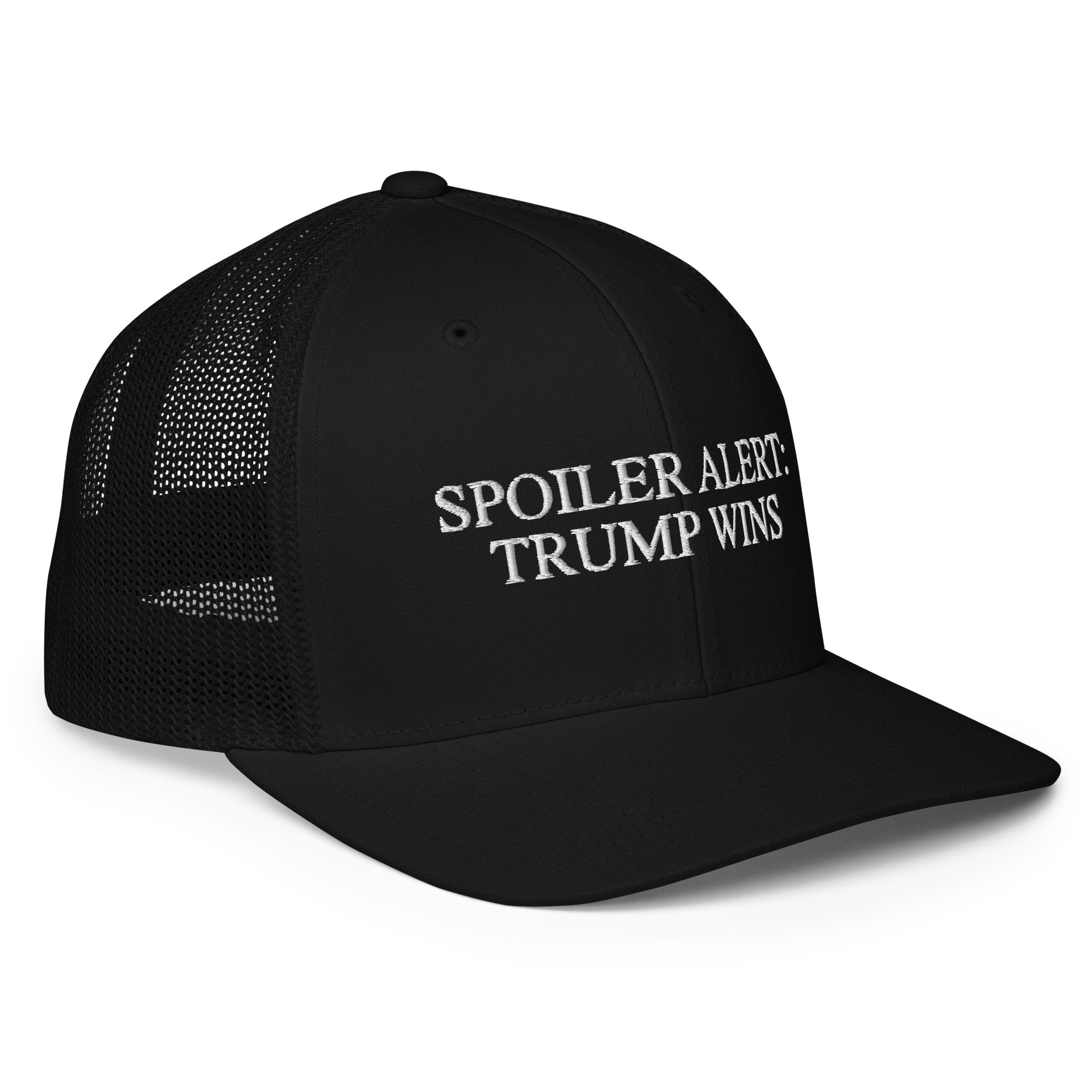 Spoiler Alert Trump Wins Flex Fit Trucker Cap - | Drunk America 